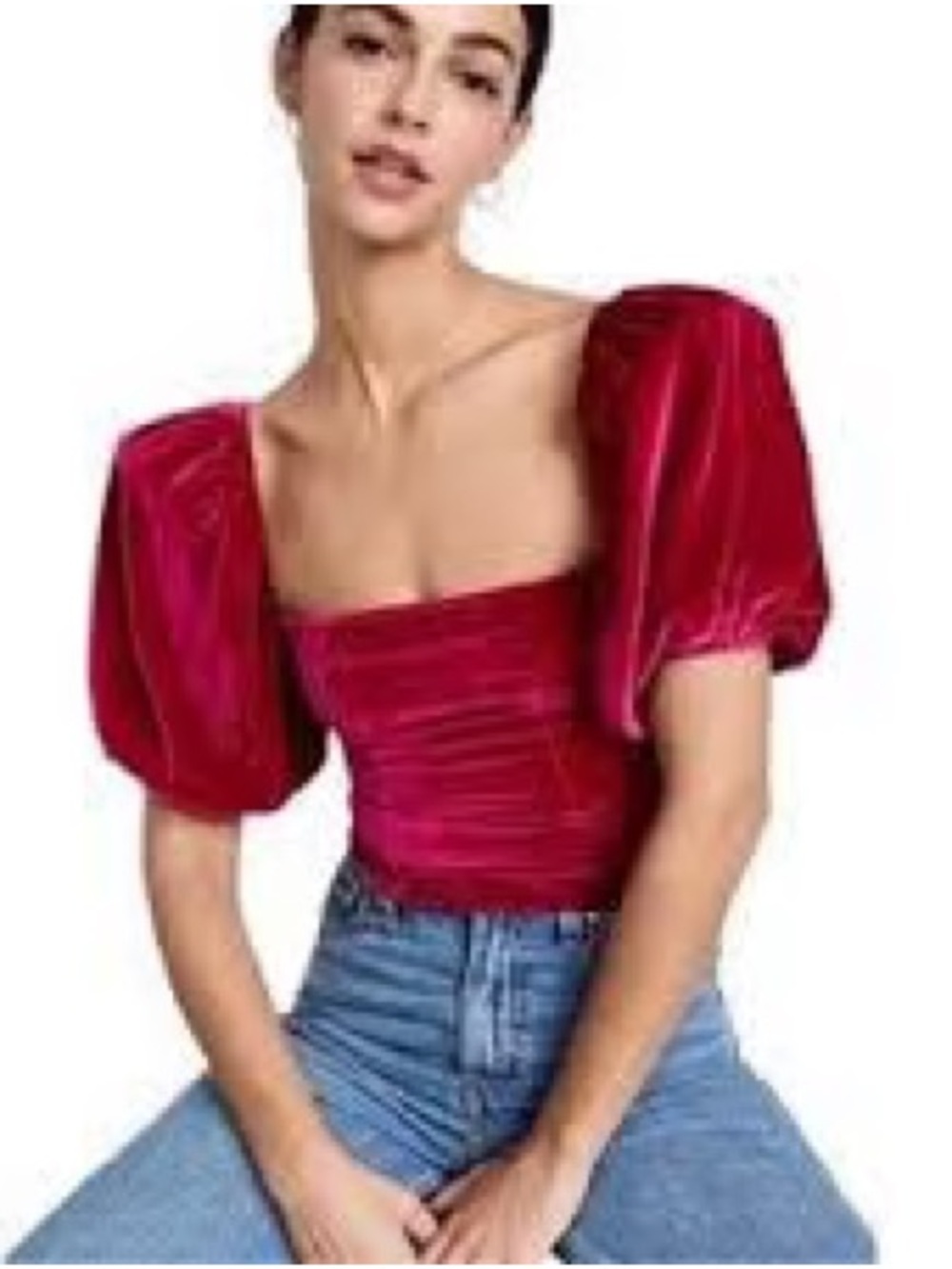 Reformation Luka Velvet Top
